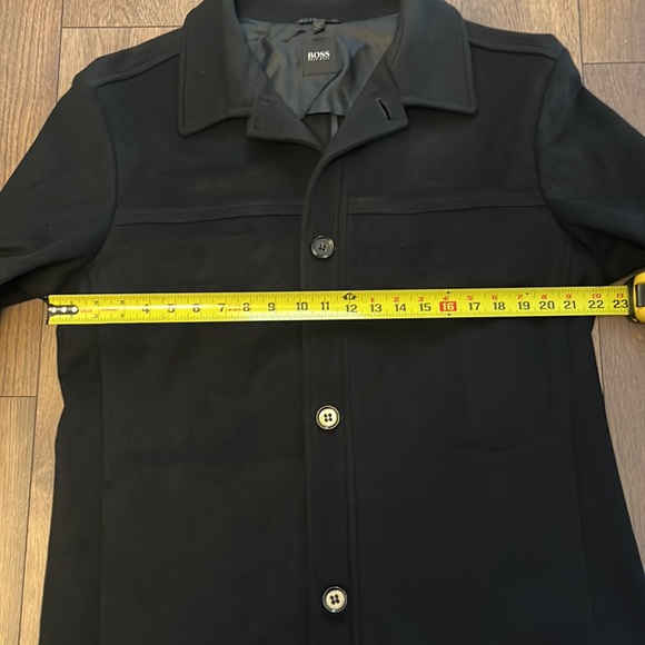 Hugo Boss mens button up wool/cashmere black coat 42R - Picture 5 of 13